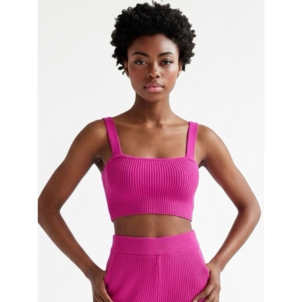 MARE MARE x ANTHROPOLOGIE | Hot Pink Sweater Crop Top Women’s Size Large